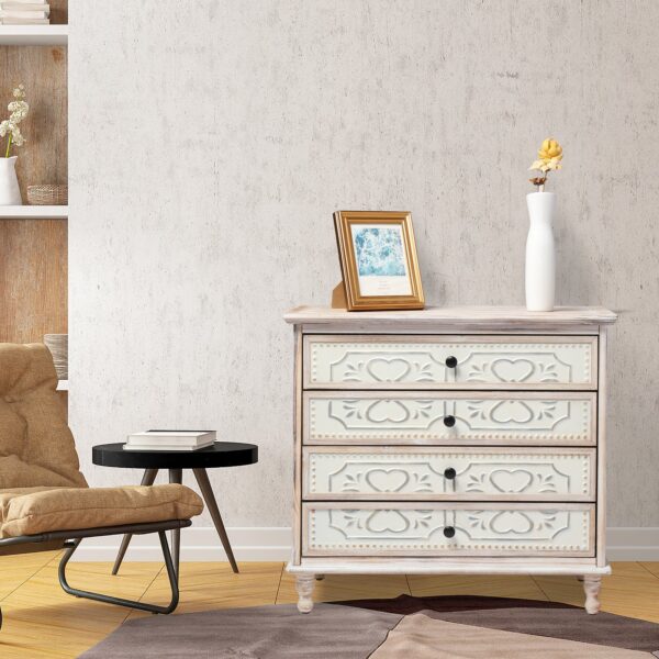 Drawer  Iron Sheet Carving  Dresser for Bedroom,