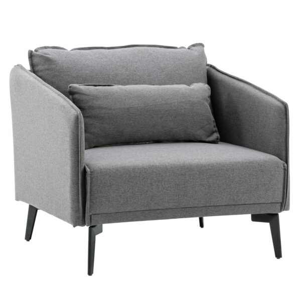 Modern Gray Accent Armchair Single Sofa